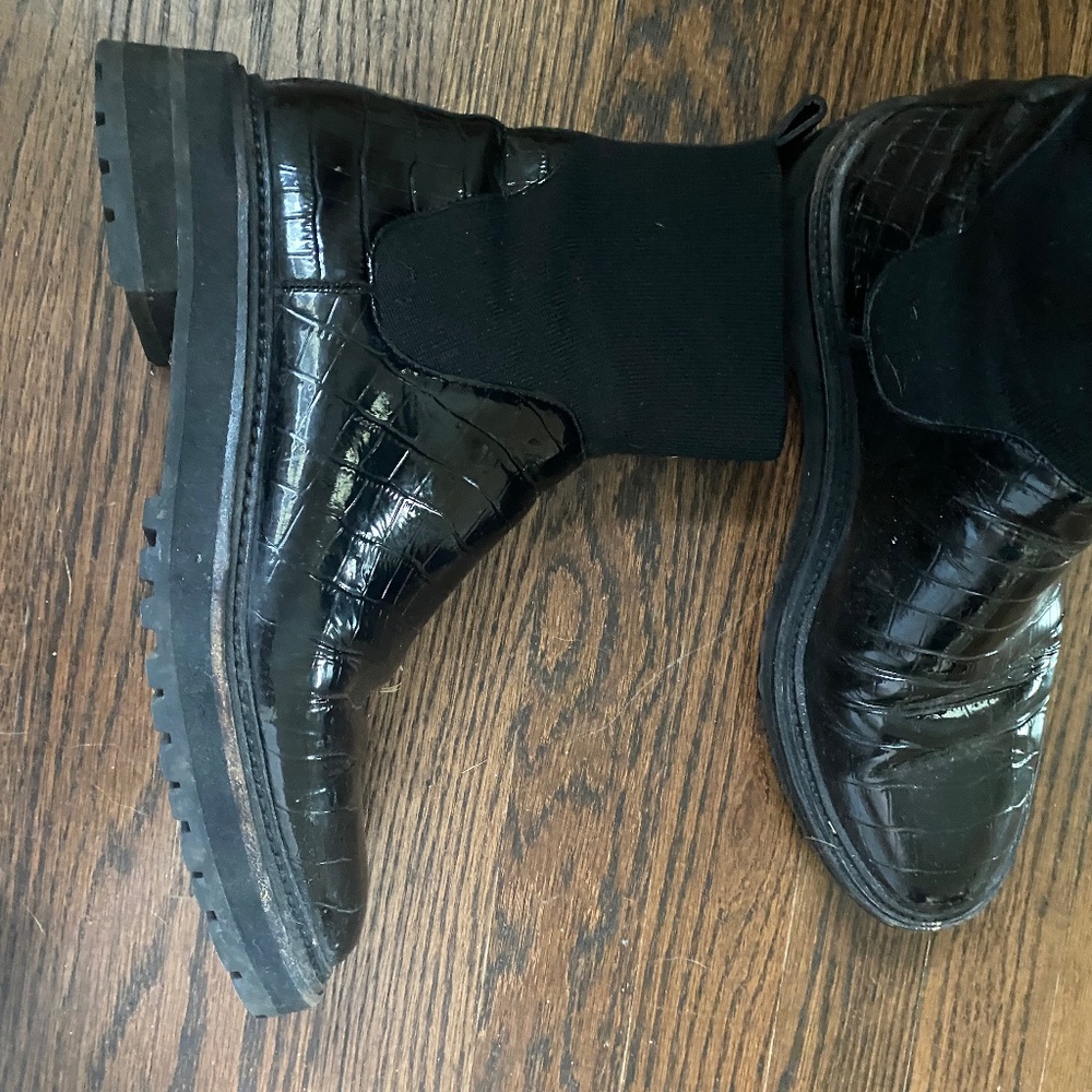 Loeffler randall patent leath boots